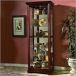 Hardwood Mirrored Curio Cabinet in Victorian Cherry Finish by Pulaski Furniture