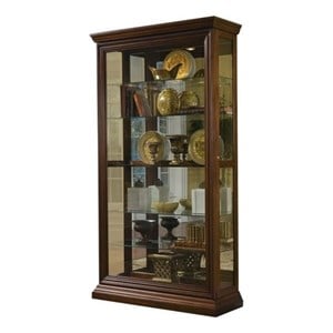 Poplar Wood Sliding-Door Curio in a Rich Brown Finish by Pulaski Furniture