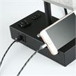 17 in. Grey Table Lamp with USB Port and Charging Dock