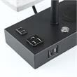 17 in. Black Wireless Charging Table Lamp with USB Port