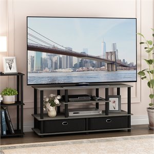 Furinno JAYA Engineered Wood TV Stand for TVs up to 55&quot in Oak Gray/Black