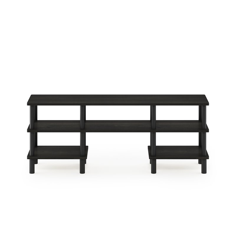 Furinno TURN-N-TUBE Wood 3-Tier Wide Shelf TV Stand for TV up to 47