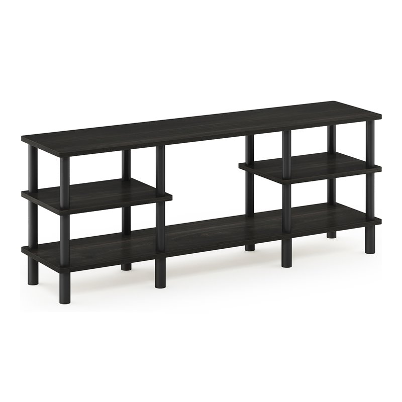Furinno TURN-N-TUBE Wood 3-Tier Wide Shelf TV Stand for TV up to 47