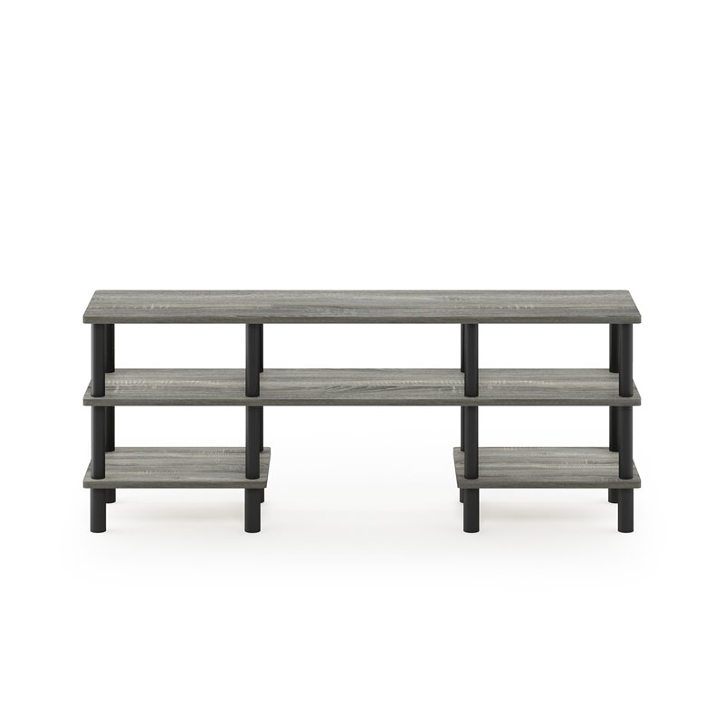 Furinno TURN-N-TUBE Wood 3-Tier Wide Shelf TV Stand for TV up to 47