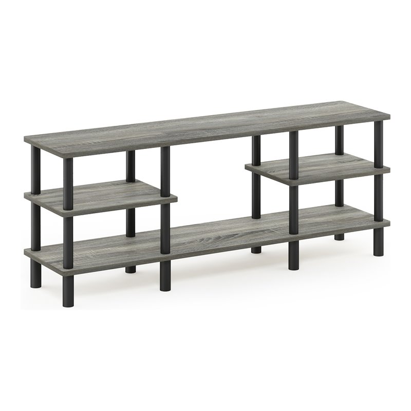 Furinno TURN-N-TUBE Wood 3-Tier Wide Shelf TV Stand for TV up to 47