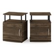 Furinno JAYA Engineered Wood End Table in Columbia Walnut/Black (Set of 2)