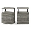 Furinno JAYA Engineered Wood End Table in French Oak Gray/Black (Set of 2)
