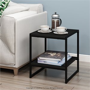 Furinno CAMNUS Engineered Wood Living 2-Tier End Table in Americano Black
