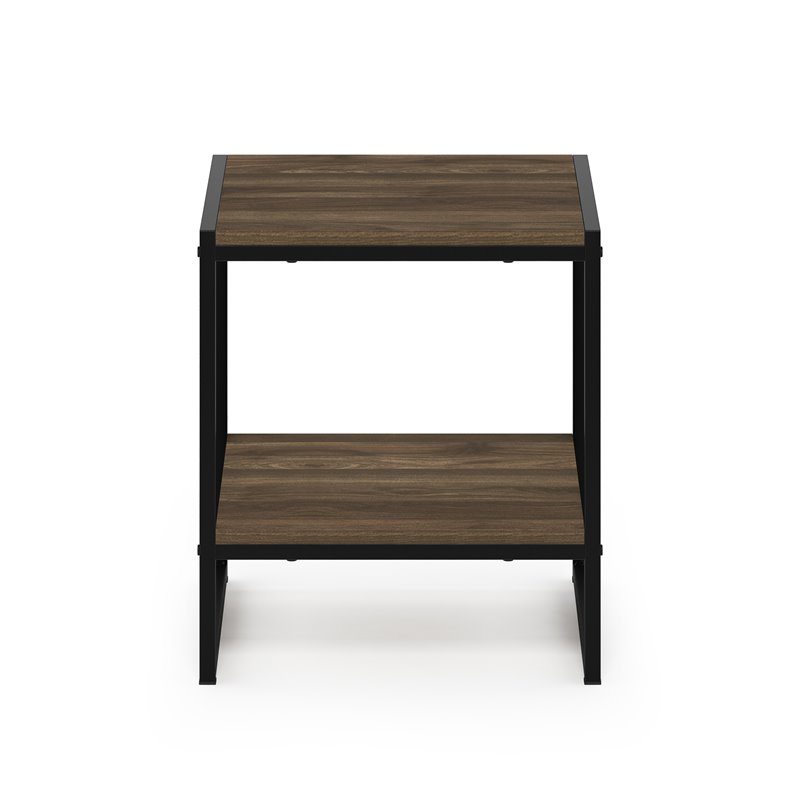 Furinno CAMNUS Engineered Wood Living 2-Tier End Table in Columbia Walnut