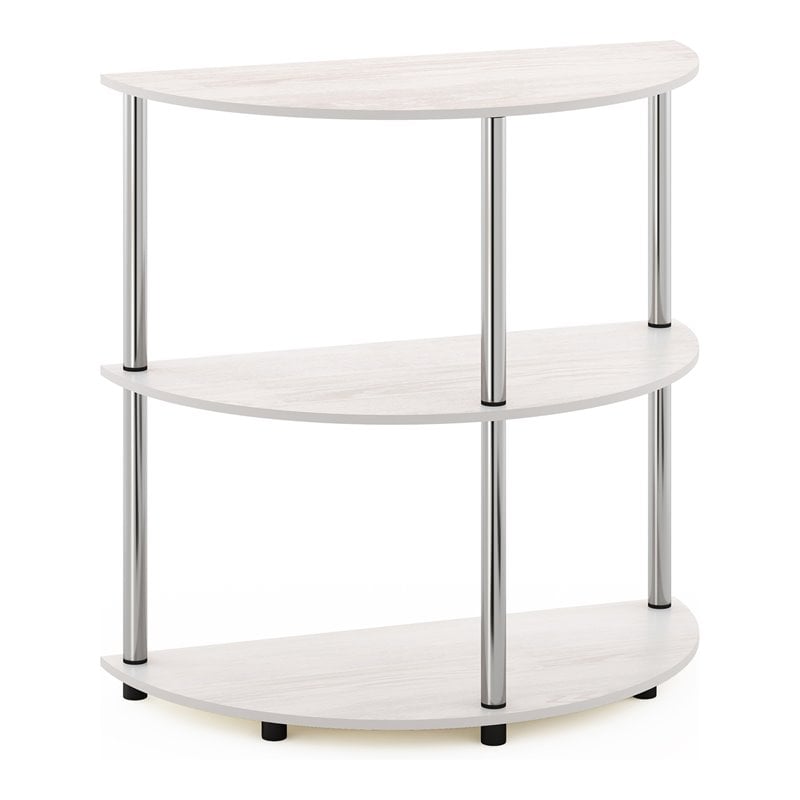 Furinno Frans Turn-N-Tube Engineered Wood Half Round Console Table in White Oak