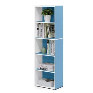 Furinno LUDER Engineered Wood 5-Tier Reversible Open Shelf Bookcase in Blue