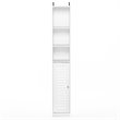 Furinno INDO Contemporary Engineered Wood Slim Luver Door Bath Cabinet White