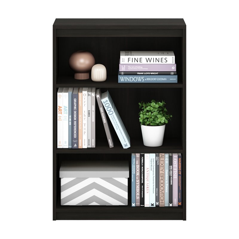 Furinno GRUEN Engineered Wood 3-Tier AdJUSTable Shelves Bookcase in Espresso