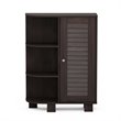 Furinno INDO Engineered Wood Storage Shelf with Louver Door Cabinet in Espresso