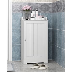 Furinno INDO Engineered Wood Standing Louver Door Cabinet in White