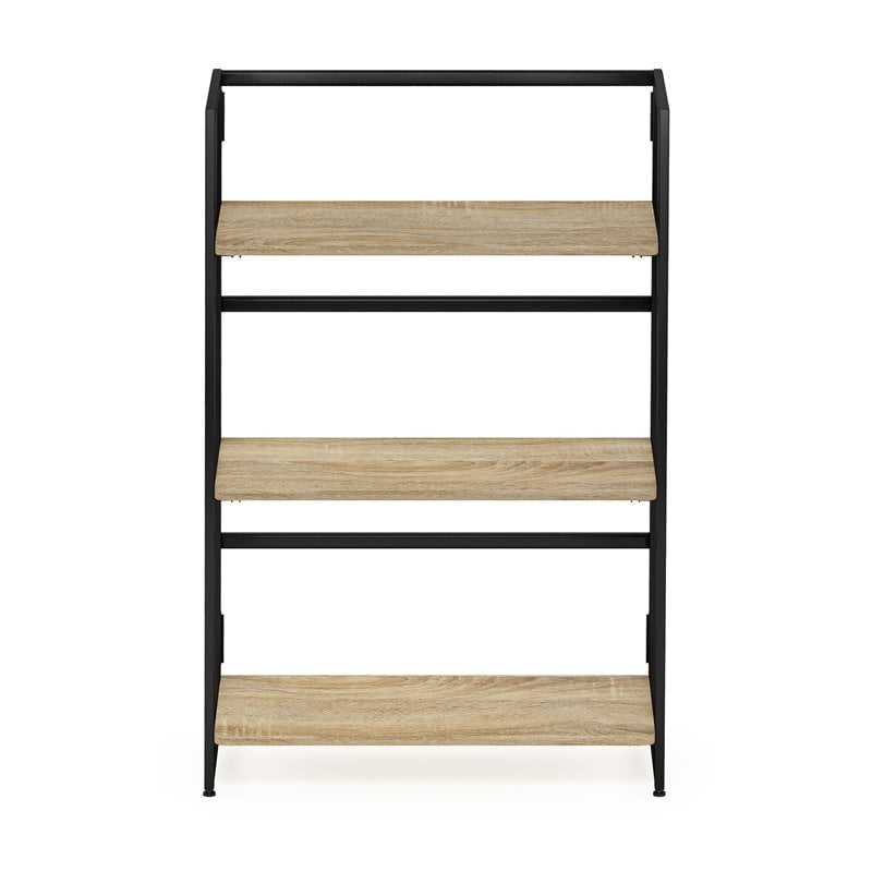Furinno Riau No Tool Engineered Wood 3-Tier Bookcase in Sonoma Oak/Black