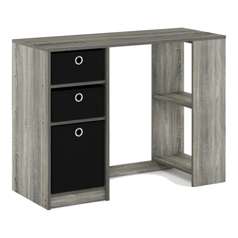 Furinno JAYA Engineered Wood Computer Study Desk in French Oak Gray/Black