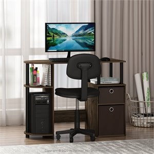 Furinno JAYA Engineered Wood SIMPLISTIC Computer Study Desk in Columbia Walnut