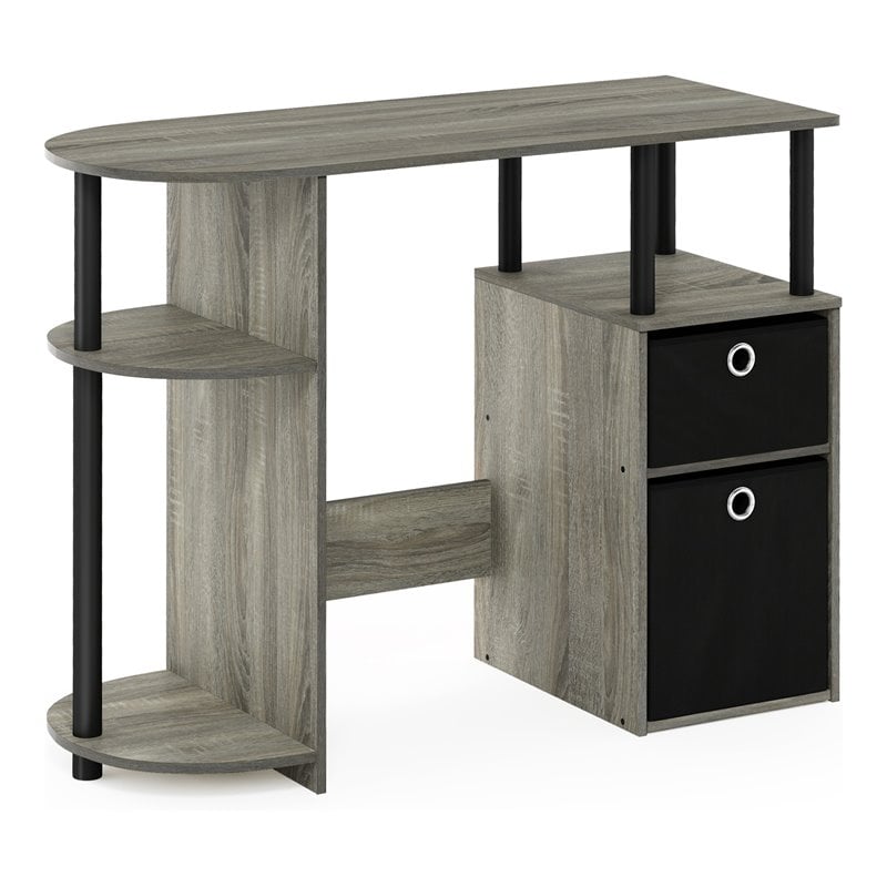 Furinno JAYA Engineered Wood SIMPLISTIC Computer Study Desk in Oak Gray/Black