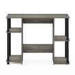 Furinno JAYA Engineered Wood Compact Computer Study Desk in Oak Gray/Black