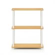 Furinno TURN-S-TUBE Engineered Wood 3-Tier Shelf Display Rack in Beech/White