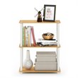 Furinno TURN-S-TUBE Engineered Wood 3-Tier Shelf Display Rack in Beech/White