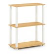 Furinno TURN-S-TUBE Engineered Wood 3-Tier Shelf Display Rack in Beech/White