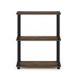 Furinno TURN-S-TUBE Engineered Wood 3-Tier Shelf Display Rack in Columbia Walnut