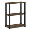 Furinno TURN-S-TUBE Engineered Wood 3-Tier Shelf Display Rack in Columbia Walnut