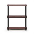 Furinno TURN-S-TUBE Engineered Wood 3-Tier Shelf Display Rack in Cherry/Black