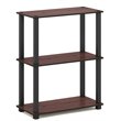 Furinno TURN-S-TUBE Engineered Wood 3-Tier Shelf Display Rack in Cherry/Black