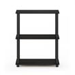 Furinno TURN-S-TUBE Engineered Wood 3-Tier Shelf Display Rack in Espresso/Black