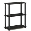 Furinno TURN-S-TUBE Engineered Wood 3-Tier Shelf Display Rack in Espresso/Black