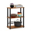 Furinno TURN-S-TUBE Engineered Wood 3-Tier Shelf Display Rack in Light Cherry