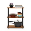 Furinno TURN-S-TUBE Engineered Wood 3-Tier Shelf Display Rack in Light Cherry