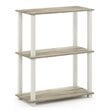 Furinno TURN-S-TUBE Engineered Wood 3-Tier Shelf Display Rack in Sonoma Oak