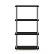 Furinno TURN-S-TUBE Engineered Wood 4-Tier Shelf Display Rack in Black/Gray