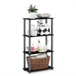 Furinno TURN-S-TUBE Engineered Wood 4-Tier Shelf Display Rack in Black/Gray
