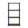 Furinno TURN-S-TUBE Engineered Wood 4-Tier Shelf Display Rack in Columbia Walnut