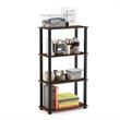 Furinno TURN-S-TUBE Engineered Wood 4-Tier Shelf Display Rack in Columbia Walnut