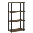 Furinno TURN-S-TUBE Engineered Wood 4-Tier Shelf Display Rack in Columbia Walnut