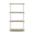 Furinno TURN-S-TUBE Engineered Wood 4-Tier Shelf Display Rack in Sonoma Oak