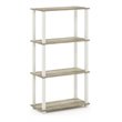Furinno TURN-S-TUBE Engineered Wood 4-Tier Shelf Display Rack in Sonoma Oak