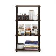 Furinno TURN-S-TUBE Engineered Wood 4-Tier Shelf Display Rack in Walnut/Brown