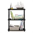 Furinno TURN-N-TUBE Engineered Wood 3-Tier Shelf Display Rack in Americano/Black