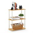 Furinno TURN-N-TUBE Engineered Wood 3-Tier Shelf Display Rack in Beech/White