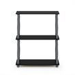 Furinno TURN-N-TUBE Engineered Wood 3-Tier Shelf Display Rack in Black/Gray