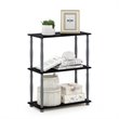 Furinno TURN-N-TUBE Engineered Wood 3-Tier Shelf Display Rack in Black/Gray