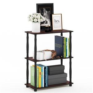 Furinno TURN-N-TUBE Wood 3-Tier Shelf Display Rack with CLASSIC Tube in Cherry
