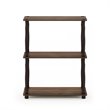 Furinno TURN-N-TUBE Engineered Wood 3-Tier Shelf Display Rack in Walnut/Brown